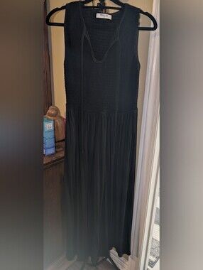 Smash + Tess Black Sleeveless Smocked Maxi Dress